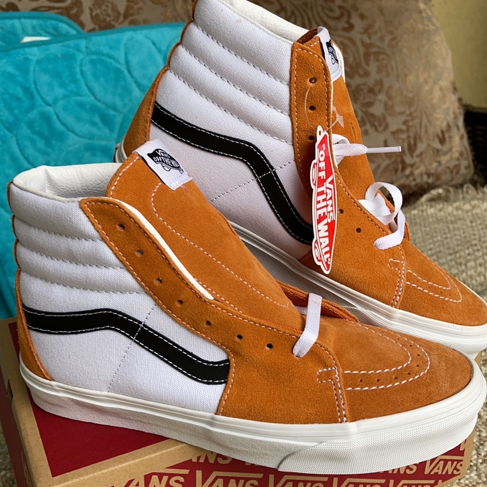 Vans Men’s Sk8-Hi Retro Sport Apricot/True White Sneakers - Picture 6 of 16